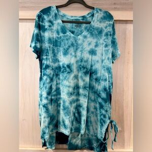 Lane Bryant Blue/Teal Tie-Dye Tunic like T-Shirt- Women’s 14/16